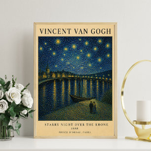 Van Gogh Sternenreicher Rhone Vintage Nacht Muse Poster