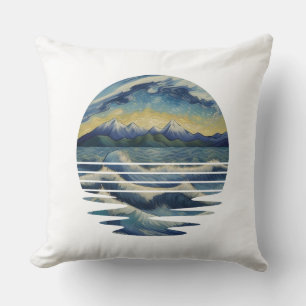 Van Gogh Stil Gemälde Set, Ein Meer bei Sonnenunte Kissen