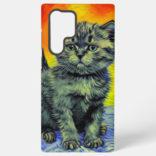 Van Gogh Stil Katze Sonnenuntergang Strand Samsung Galaxy Hülle