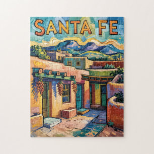 Van Gogh Stil Santa Fe Reise Kunst mit Adobe-Haus Puzzle