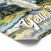 Van Gogh Stil Yellowstone Old Faithful Vintage Poster (Ecke)