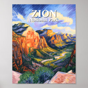 Van Gogh Stil Zion National Park Angels Landing Poster
