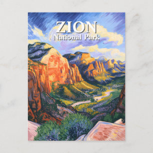 Van Gogh Stil Zion National Park Angels Landing Postkarte