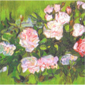 Van Gogh Still Life mit rosa Roses Aufkleber (Vorderseite)