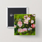 Van Gogh Still Life mit rosa Roses Button (Vorne & Hinten)