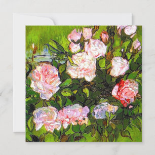Van Gogh Still Life mit rosa Roses Einladung