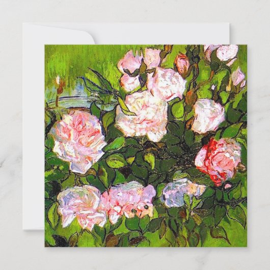 Van Gogh Still Life mit rosa Roses Einladung (Vorderseite)