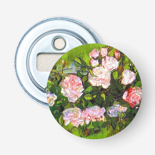 Van Gogh Still Life mit rosa Roses Flaschenöffner (Vorderseite)
