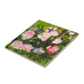 Van Gogh Still Life mit rosa Roses Fliese (Seite)