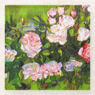 Van Gogh Still Life mit rosa Roses Glasuntersetzer