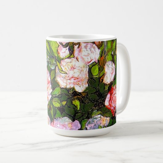Van Gogh Still Life mit rosa Roses Kaffeetasse (VorderseiteRechts)