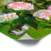 Van Gogh Still Life mit rosa Roses Poster (Ecke)