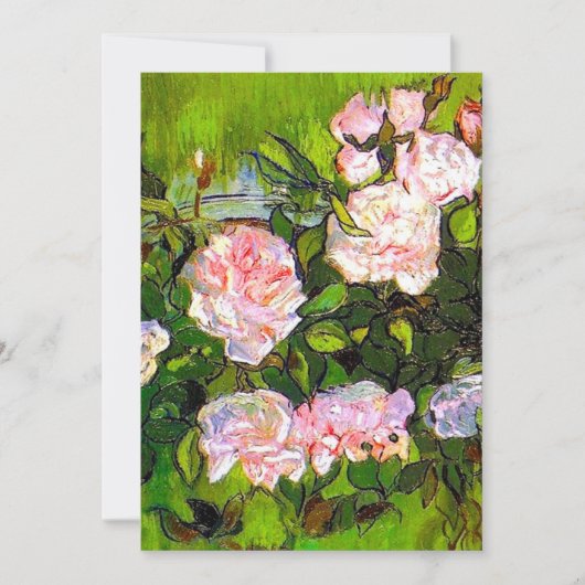 Van Gogh Still Life mit rosa Roses Save The Date (Vorderseite)