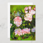 Van Gogh Still Life mit rosa Roses Save The Date (Vorne/Hinten)