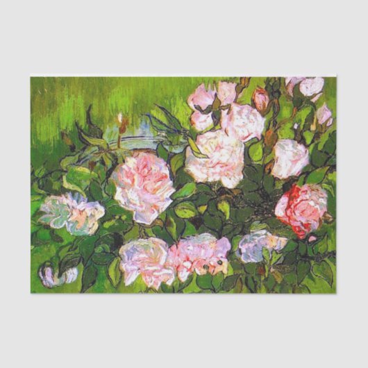 Van Gogh Still Life mit rosa Roses Seidenpapier (Vorderseite)