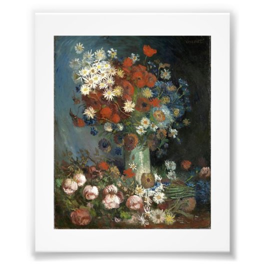 Van Gogh Still Life mit Wiese-Blume und Rose Fotodruck (Vorne)