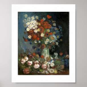 Van Gogh Still Life mit Wiese-Blume und Rose Poster