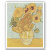 van Gogh Still Life Vase mit zwölf Sonnenblumen Aufkleber (Vorderseite)