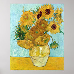 van Gogh Still Life Vase mit zwölf Sonnenblumen Poster