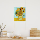 van Gogh Still Life Vase mit zwölf Sonnenblumen Poster (Küche)