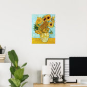 van Gogh Still Life Vase mit zwölf Sonnenblumen Poster (Heimbüro)