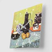 Van Gogh: Still Life with Blue Enamel Coffeepot Quadratische Wanduhr (Winkel)
