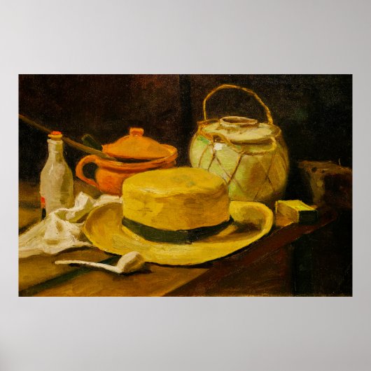 Van Gogh Still Life with Straw Hat Poster (Vorne)