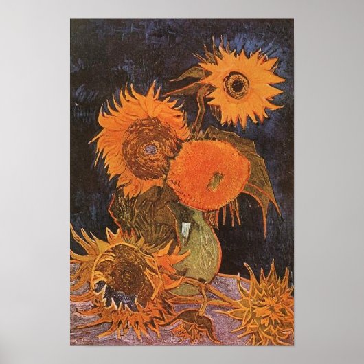 Van Gogh - Stillleben mit 5 Sonnenblumen Poster (Vorne)