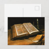 Van Gogh - Stillleben mit Bibel Postkarte (Vorne/Hinten)