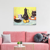 Van Gogh - Stillleben mit blauem Email-Kaffee Leinwanddruck (Insitu (Wohnzimmer))