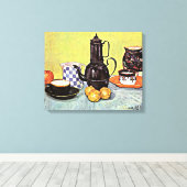 Van Gogh - Stillleben mit blauem Email-Kaffee Leinwanddruck (Insitu (Holzboden))