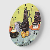 Van Gogh: Stillleben mit blauem Enamel-Coffeepot Große Wanduhr (Winkel)