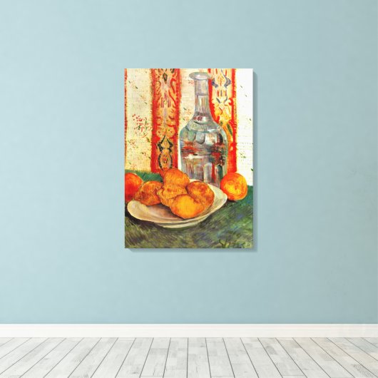Van Gogh - Stillleben mit Decanter & Citrus Frucht Leinwanddruck (Insitu (Holzboden))