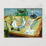 Van Gogh - Stillleben mit einem Zwiebelplatz Postkarte<br><div class="desc">Vincent van Gogh Kunstmalerei,  Stillleben mit einem Onionplatt</div>