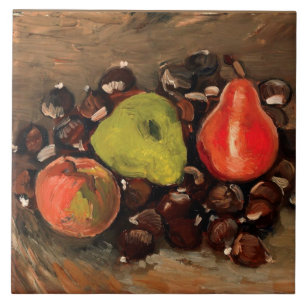 Van Gogh - Stillleben mit Früchten und Kastanien Fliese