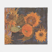 Van Gogh - Stillleben mit fünf Sonnenblumen, Fleecedecke (Vorderseite (Horizontal))