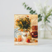 Van Gogh - Stillleben mit Kaffeekuchen und Blume Postkarte (Stehend Vorderseite)