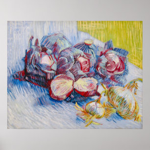 Van Gogh Stillleben mit Kohl und Zwiebeln Poster