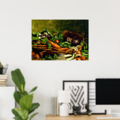 Van Gogh Stillleben mit Korb voller Gemüse Poster (Heimbüro)