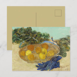 Van Gogh Stillleben mit Orangen, Zitronen und blau Postkarte