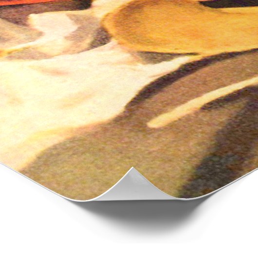 Van Gogh - Stillleben mit Rohr- und Strohhut Poster (Ecke)