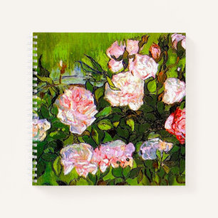 Van Gogh Stillleben mit rosa Rosen Notizblock