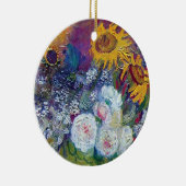 Van Gogh - Stillleben mit Rose und Sonnenblumen Keramik Ornament (Rechts)