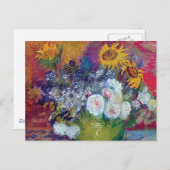 Van Gogh - Stillleben mit Rose und Sonnenblumen Postkarte (Vorne/Hinten)