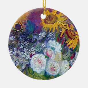 Van Gogh - Stillleben mit Rosen und Sonnenblumen Keramik Ornament