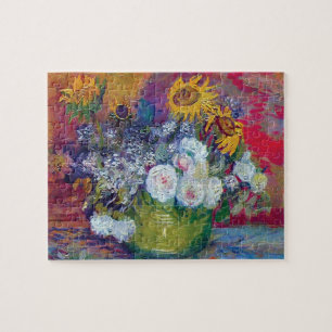 Van Gogh - Stillleben mit Rosen und Sonnenblumen Puzzle