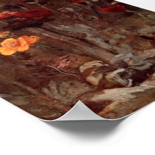 Van Gogh - Stillleben mit Scabiosa und Ranunculus Poster (Ecke)