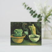 Van Gogh - Stillleben mit Töpferei und zwei Flasch Postkarte (Stehend Vorderseite)