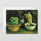 Van Gogh - Stillleben mit Töpferei und zwei Flasch Postkarte (Vorne/Hinten)