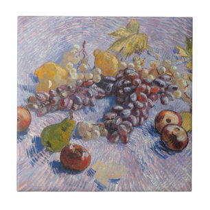 Van Gogh Stillleben mit Trauben und Äpfeln Kunstpr Fliese